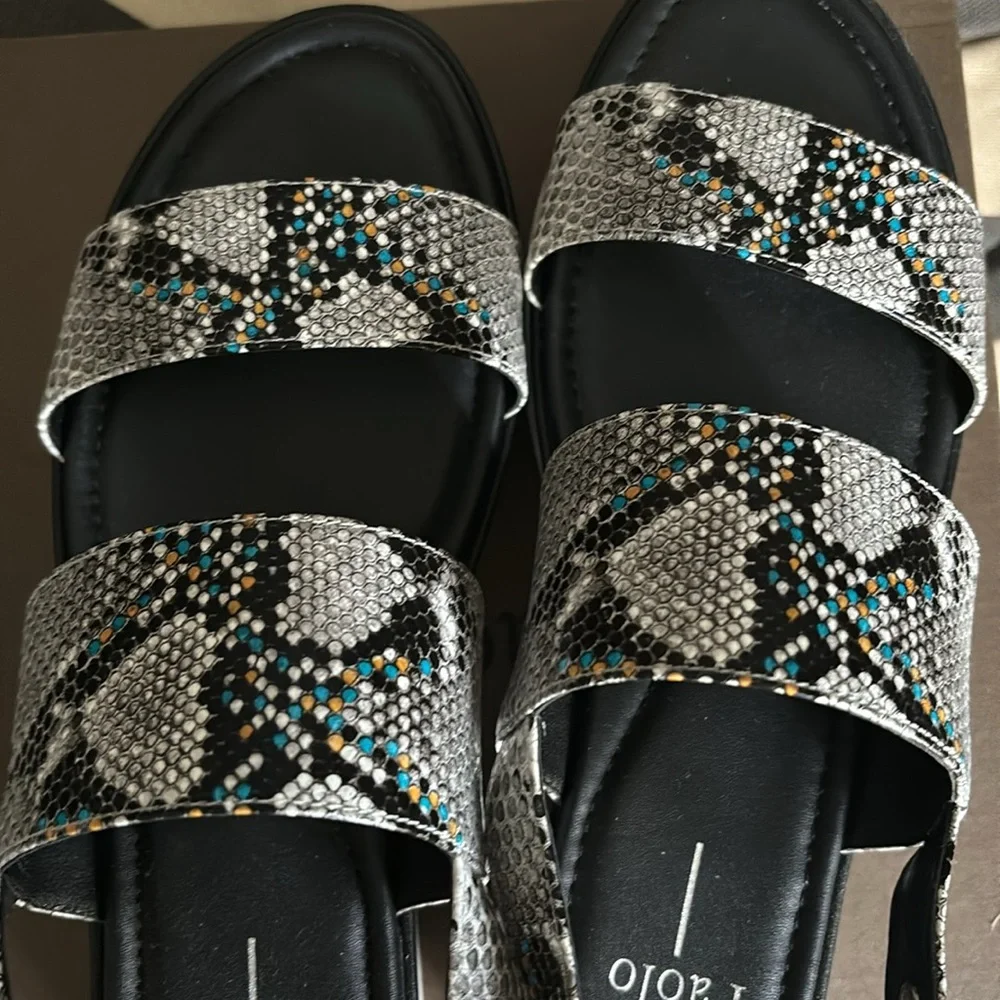 LINEA PAOLO Renz Platform Slingback Sandal Snake Print #18